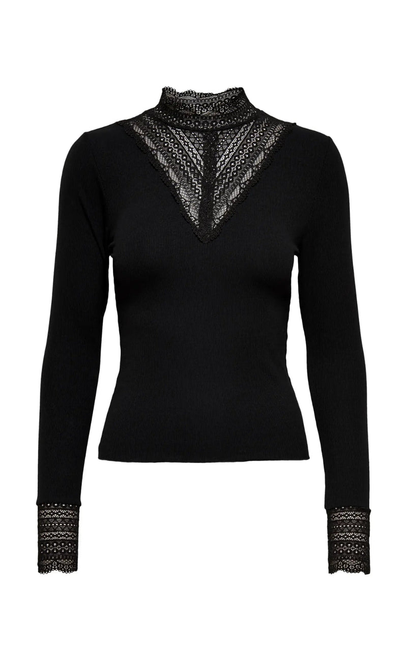 ONLY Bluse - Tilde - Black Lace