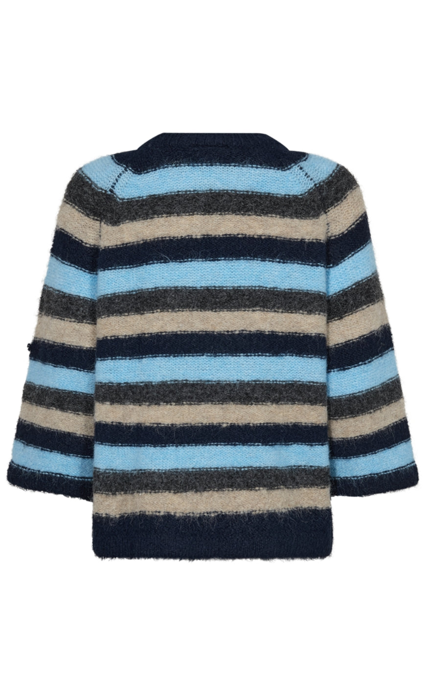 Freequent Genser - Grslulu Stripe - Navy Blazer w. Chambray Bl Mel