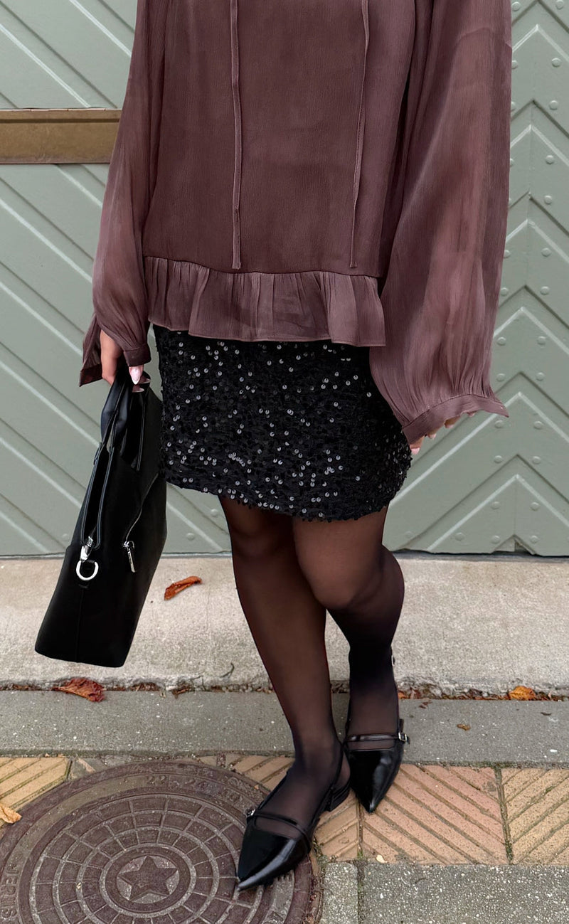 Say INA Copenhagen Skjørt - Julia Sequin - Black Sequin