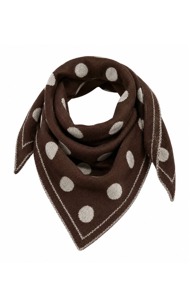 Say INA Copenhagen Skjerf - Sydney Dotted - Dark Brown W. White Dots