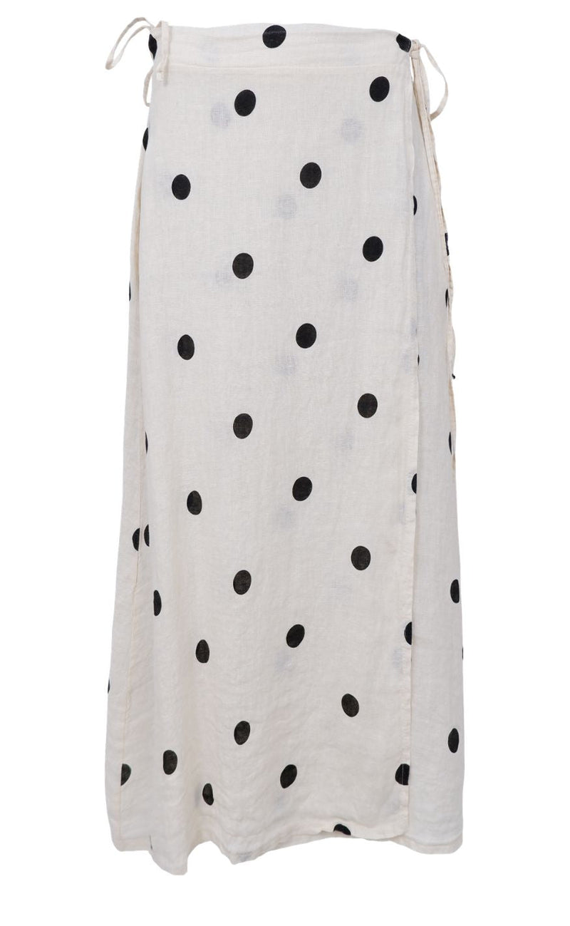 Black Colour Skjørt - Melina Linen - Dot