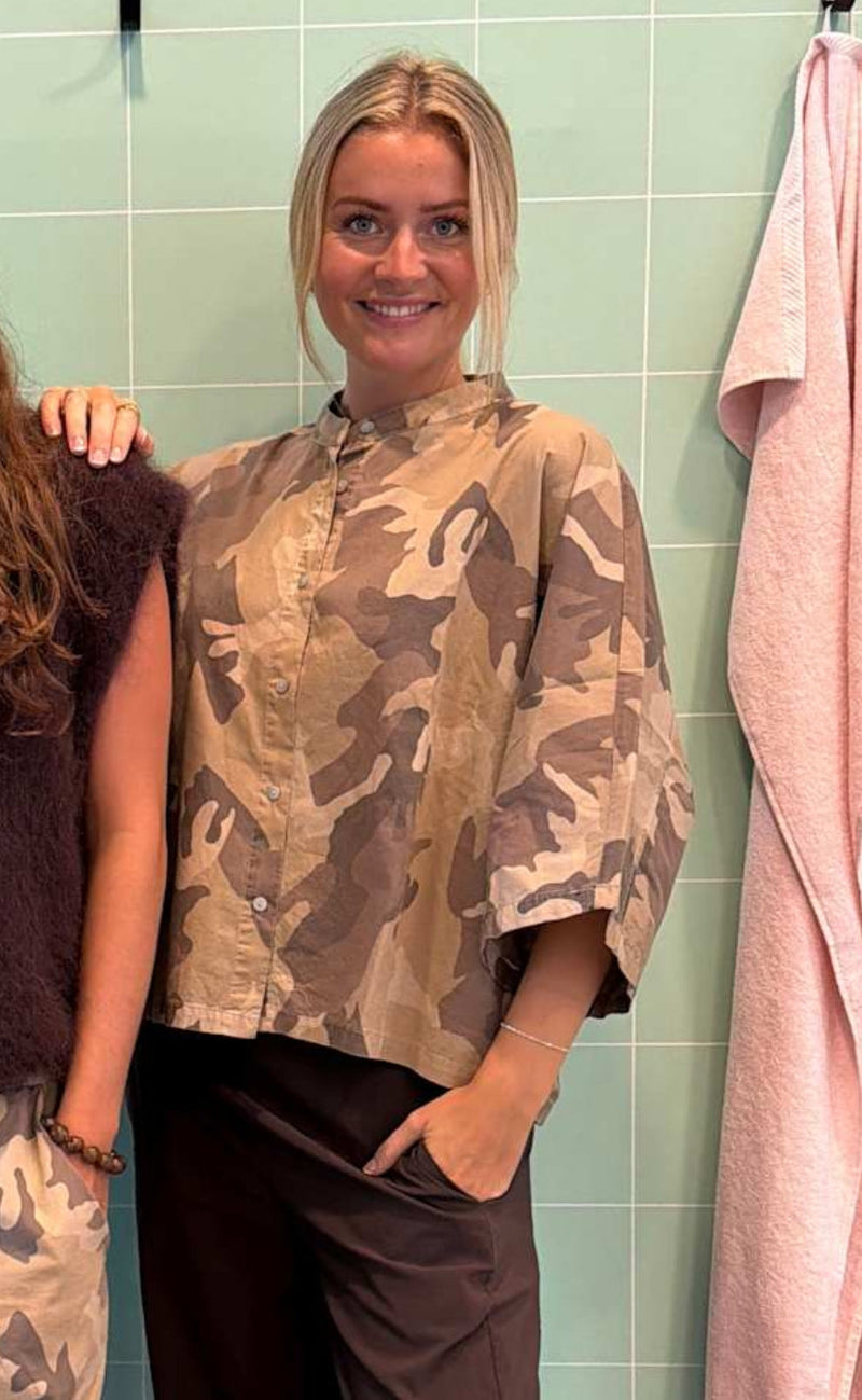 Black Colour Skjorte - Ally Loose - Brown Camouflage