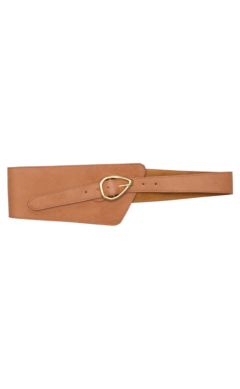 Tim & Simonsen Belte - Elle Wide - Cognac/Gold