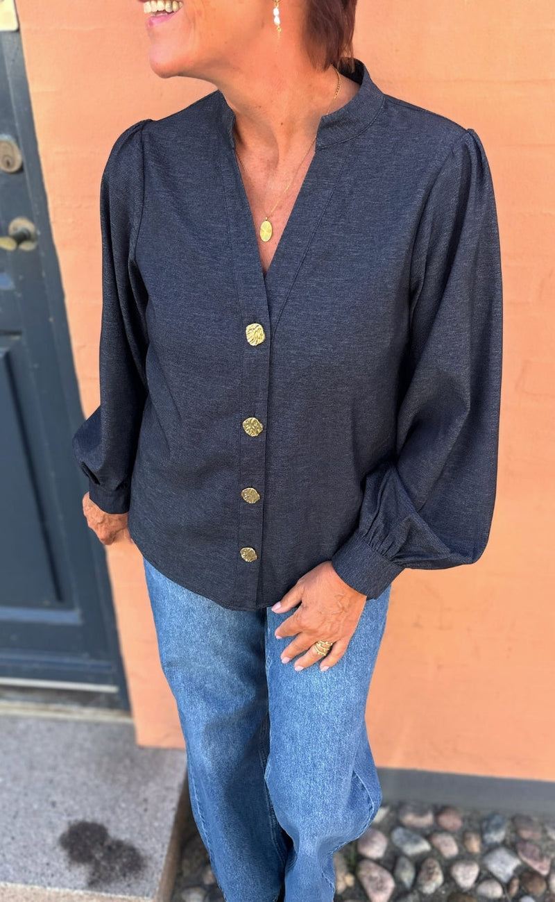 Say INA Copenhagen Bluse - Anora - Denim Blue