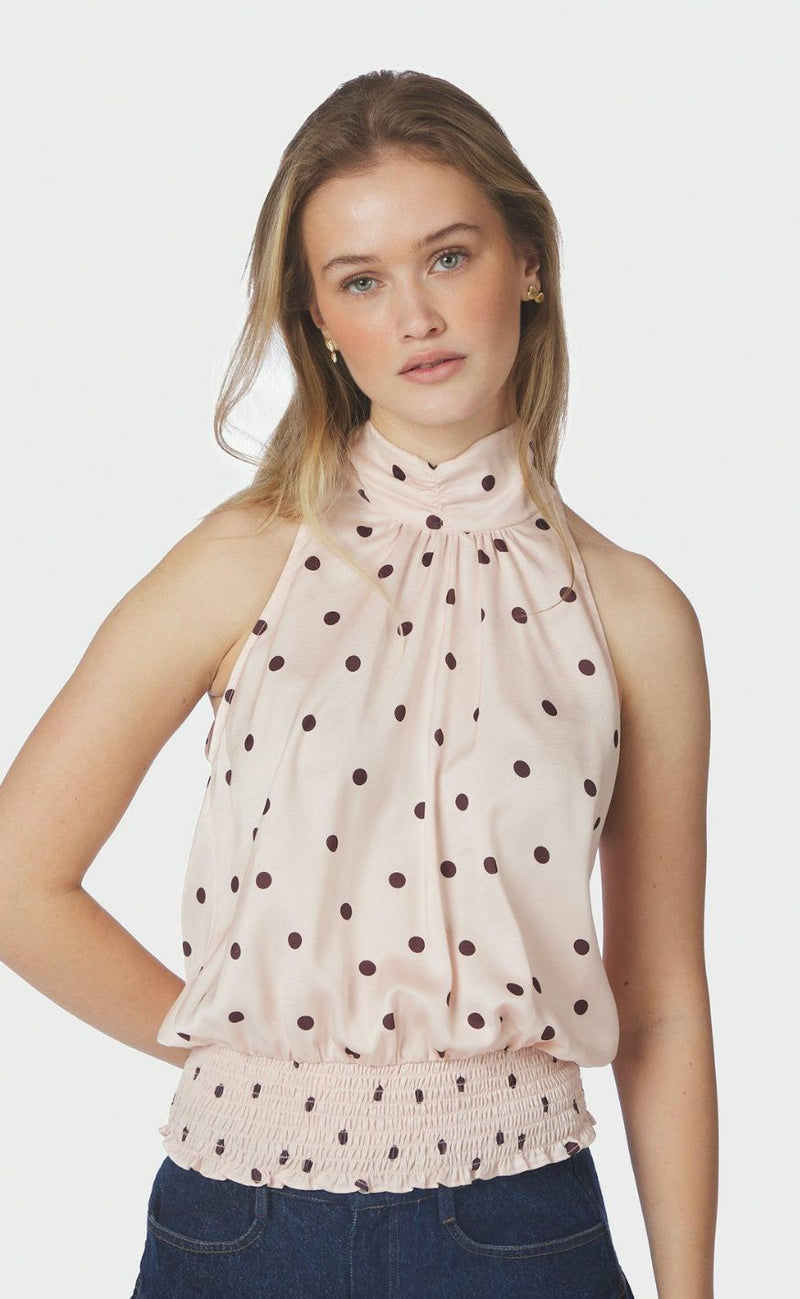 Neo Noir Topp - Jos Big Dot - Light Pink