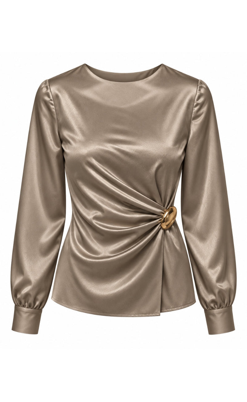 Say INA Copenhagen Bluse - Safira Buckle - Taupe