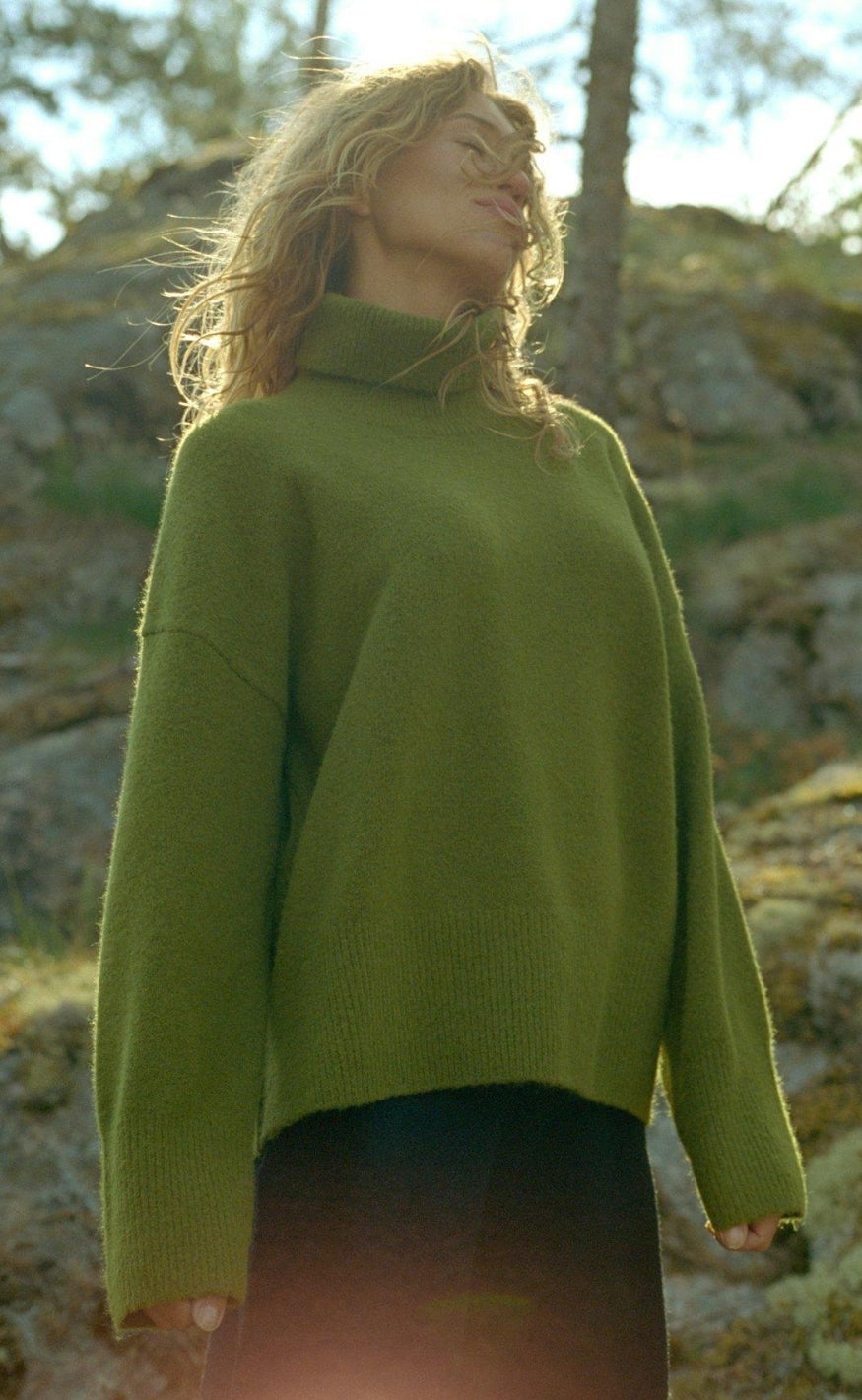 Neo Noir Genser - Naline - Sage Green