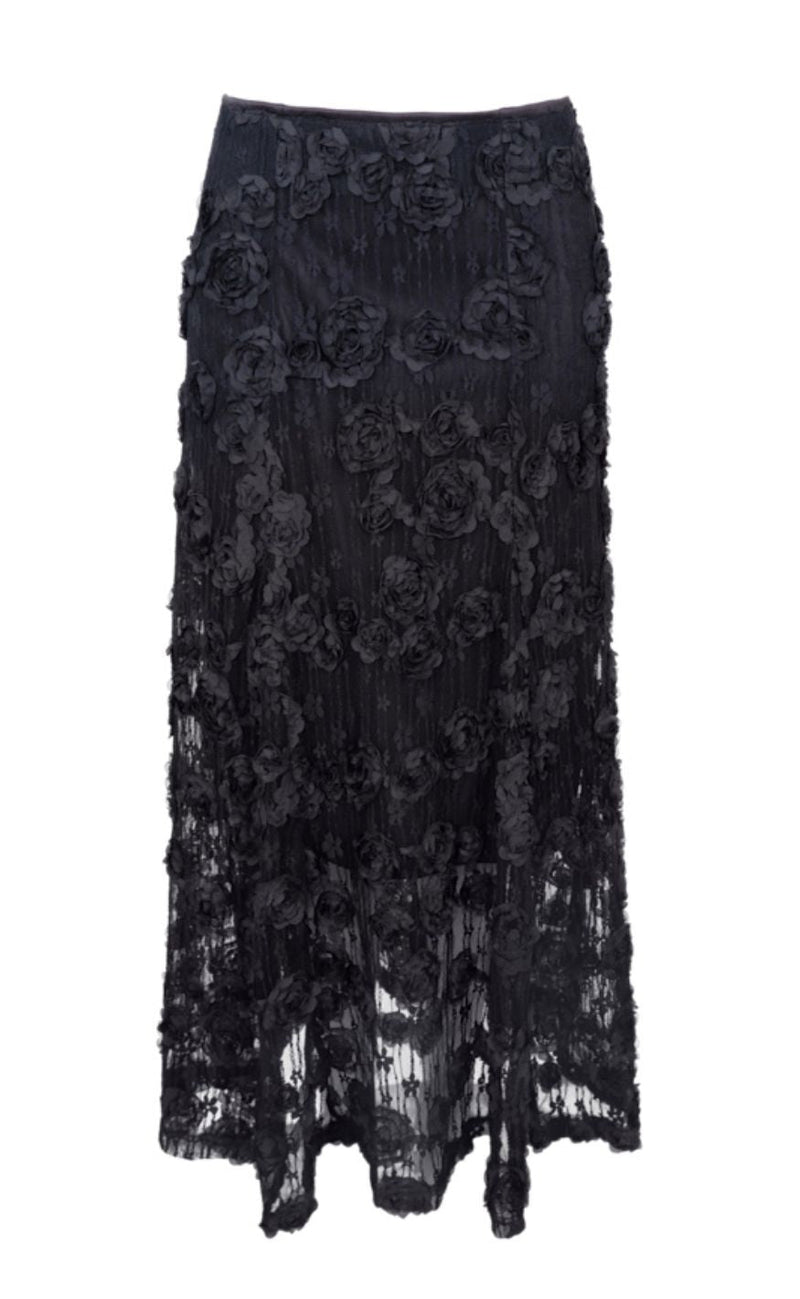 Black Colour Skjørt - Elloise Flower Patch - Black