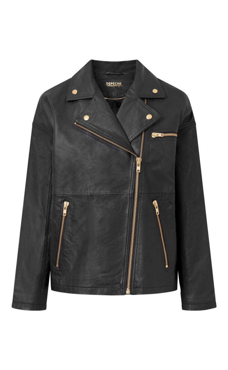 Depeche Jakke - Leah Biker - Black/Gold
