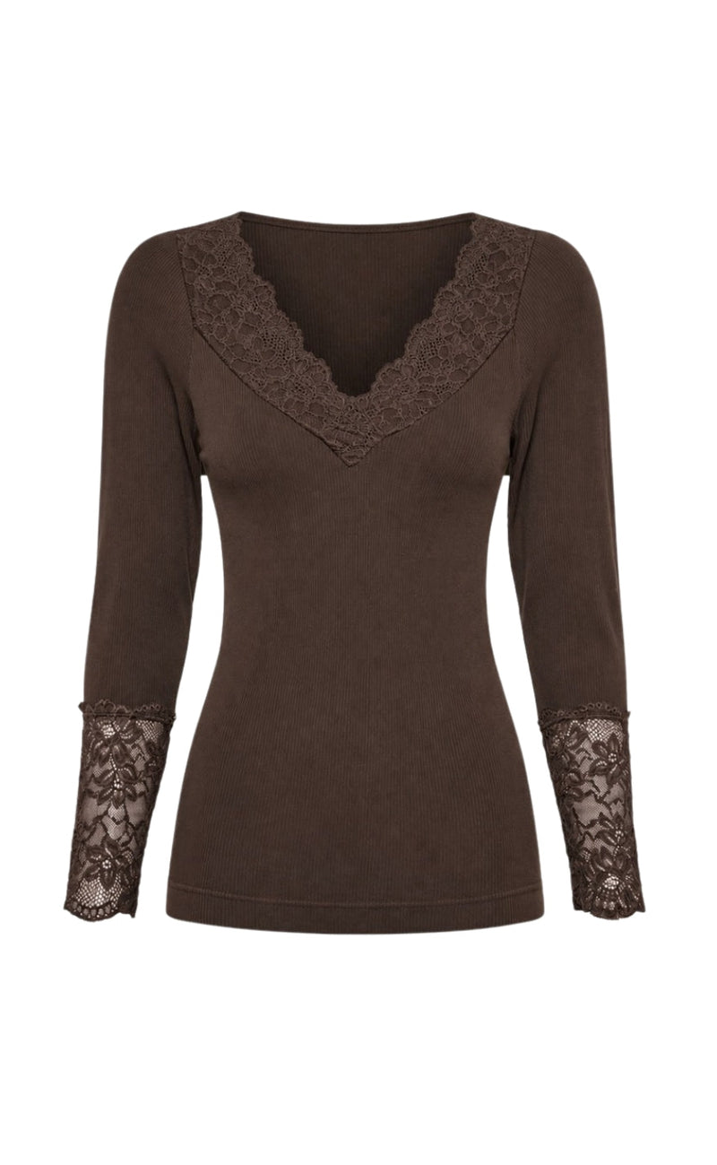 Tim & Simonsen Bluse - Belen Costina Lace - Cioccolato