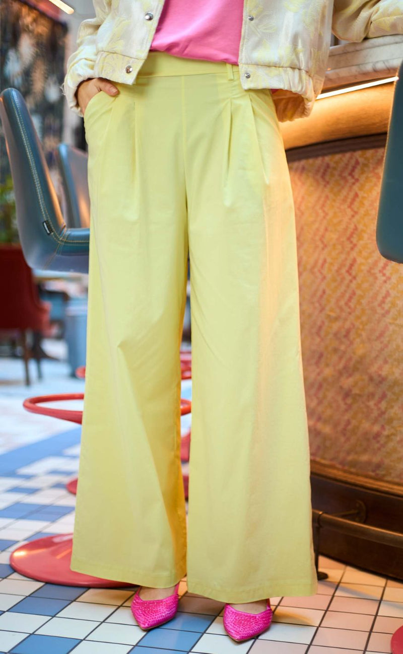 Black Colour Bukser - Davina Wideleg - Lt. Yellow