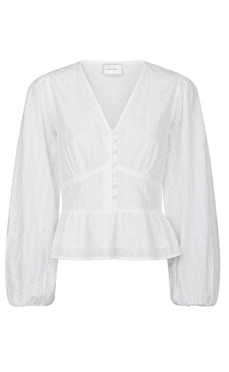 Neo Noir Bluse - Neroni Embroidery - White