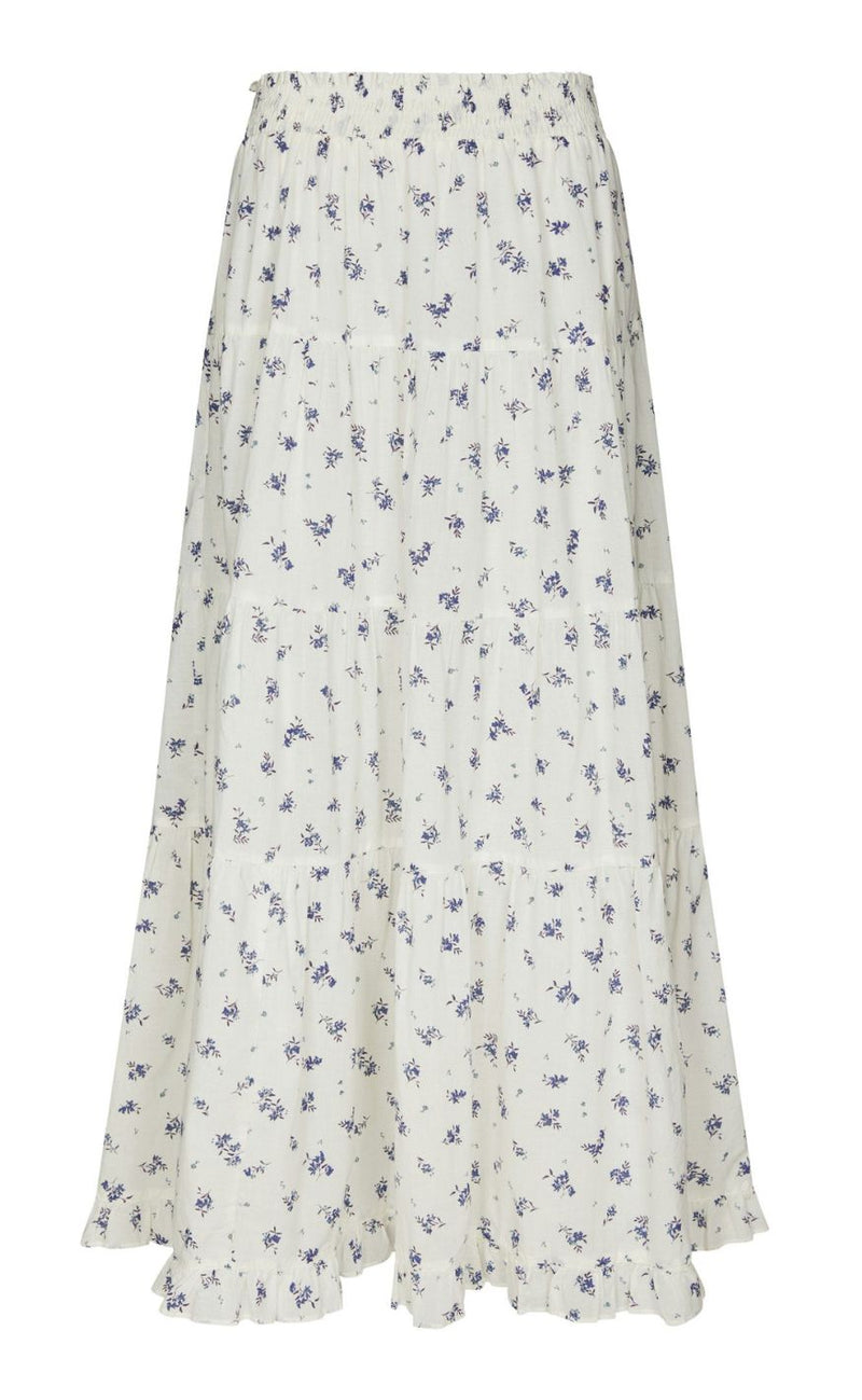 Neo Noir Skjørt - Asta Small Blossom - White Blue