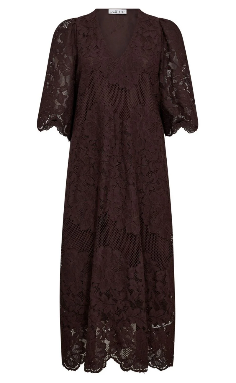 Haute L'Amitié Kjole - Curvey Lace Hem - Mocca