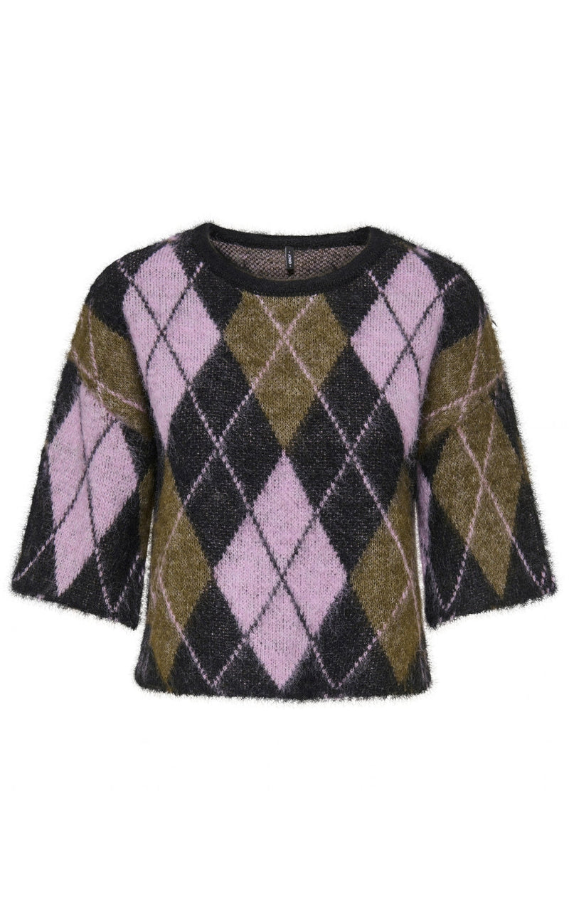 ONLY Genser - Noeme SS - Black Argyle/Beech/Violet Tulle/Mel