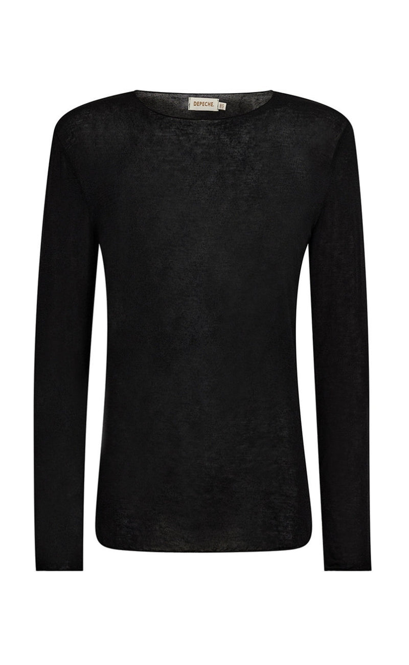 Depeche Bluse - Drew Cashmere O-Neck - Black