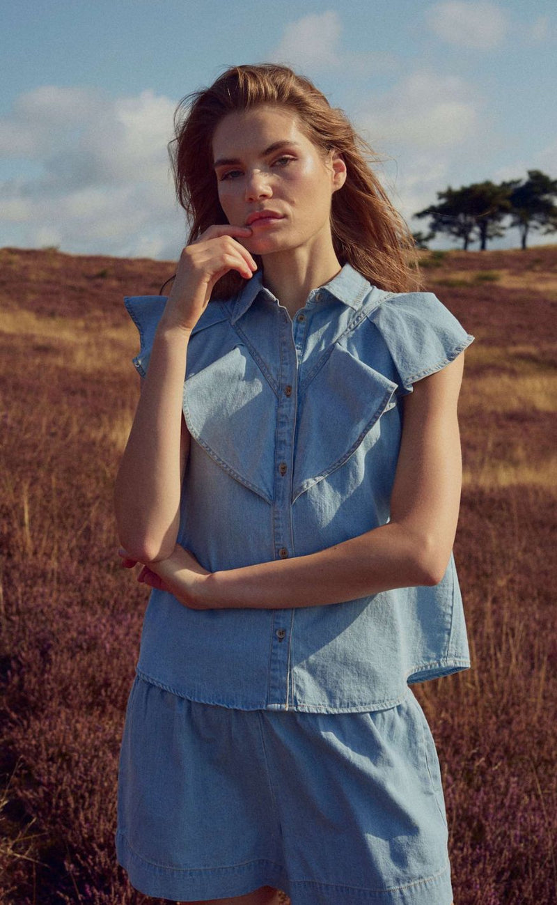 Noella Skjorte - Micaela SS - Light Wash