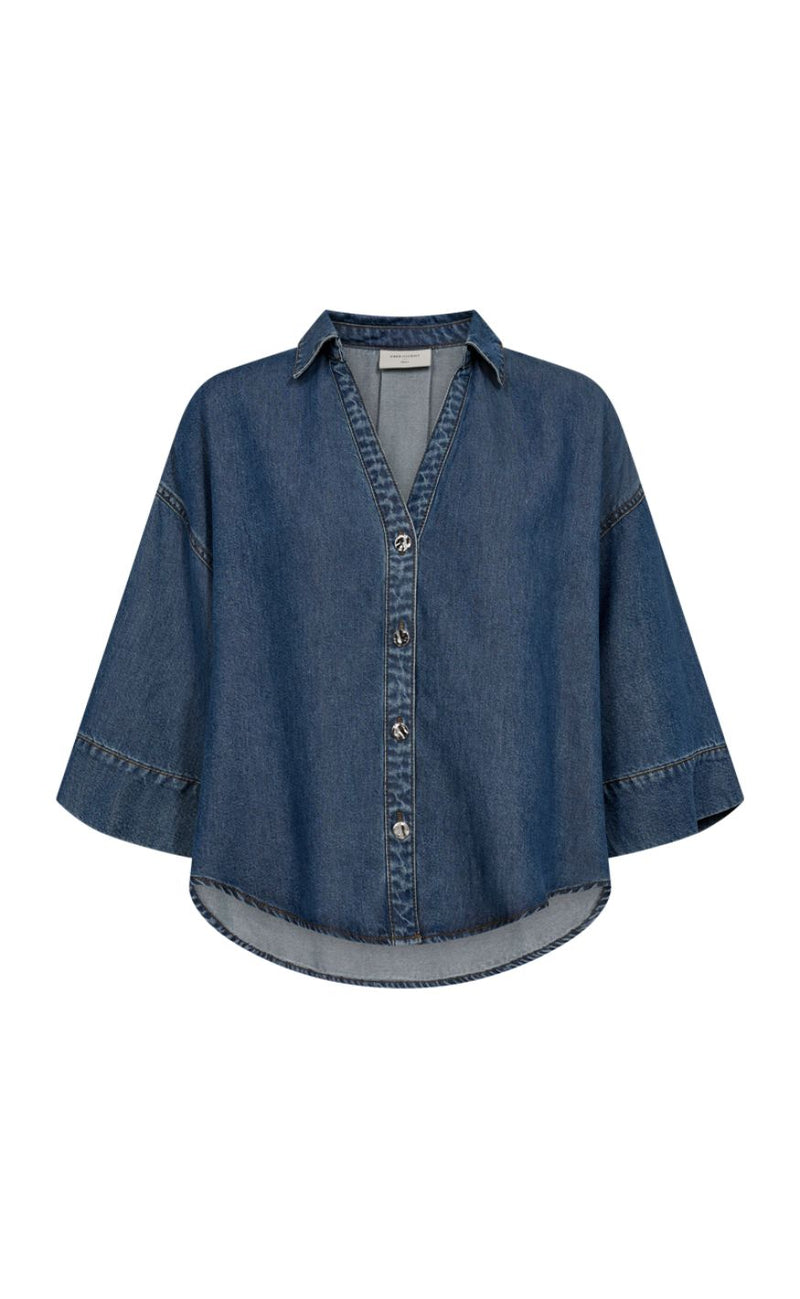 Freequent Skjorte - Milo - Medium Blue Denim