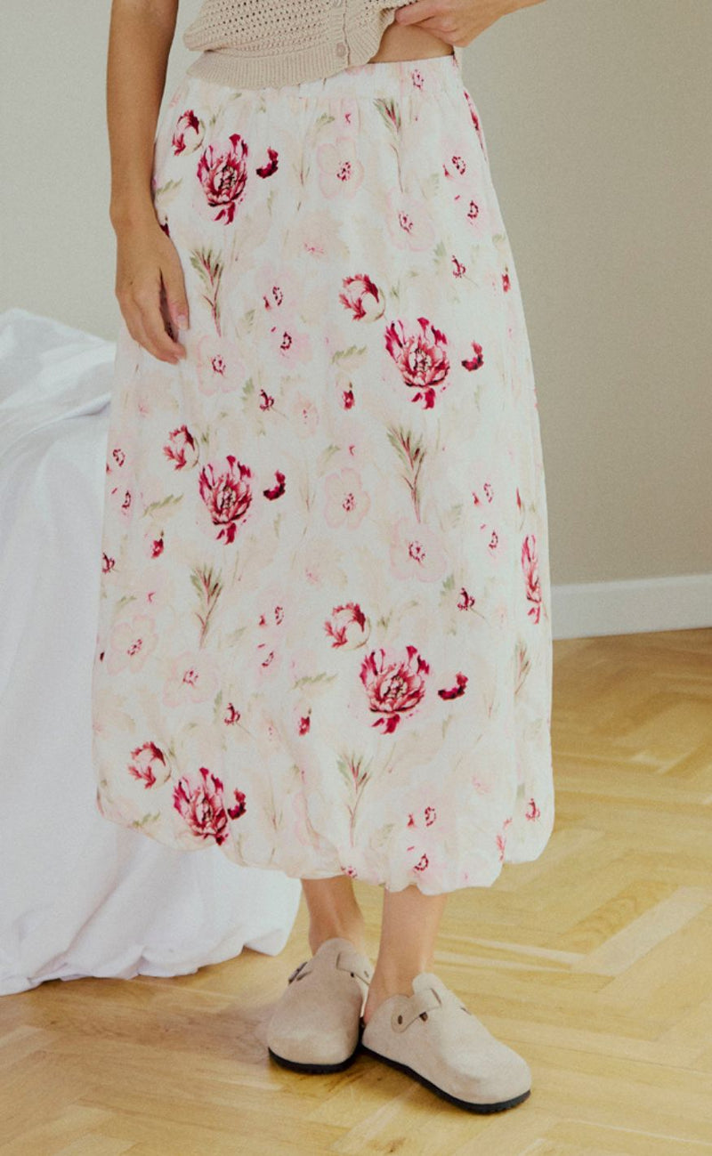 Freequent Skjørt - Maise - Brilliant White w. Ballerina
