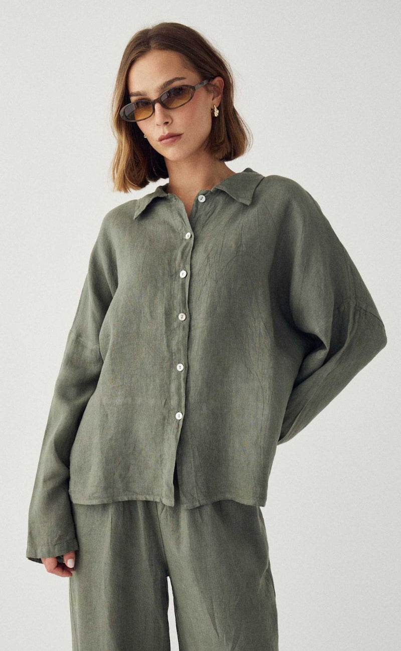 Noella Skjorte - Leanora - Green Leaf