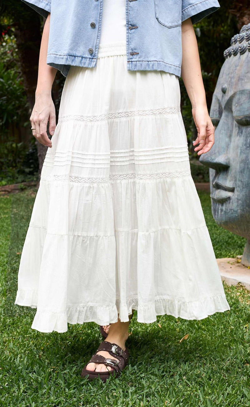 Black Colour Skjørt - Harriet - Off White