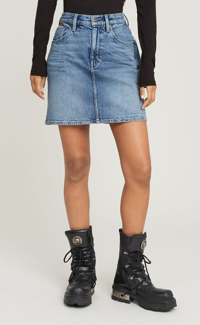 G-STAR Skjørt - Viktoria Short wmn - Faded Sea Point Blue