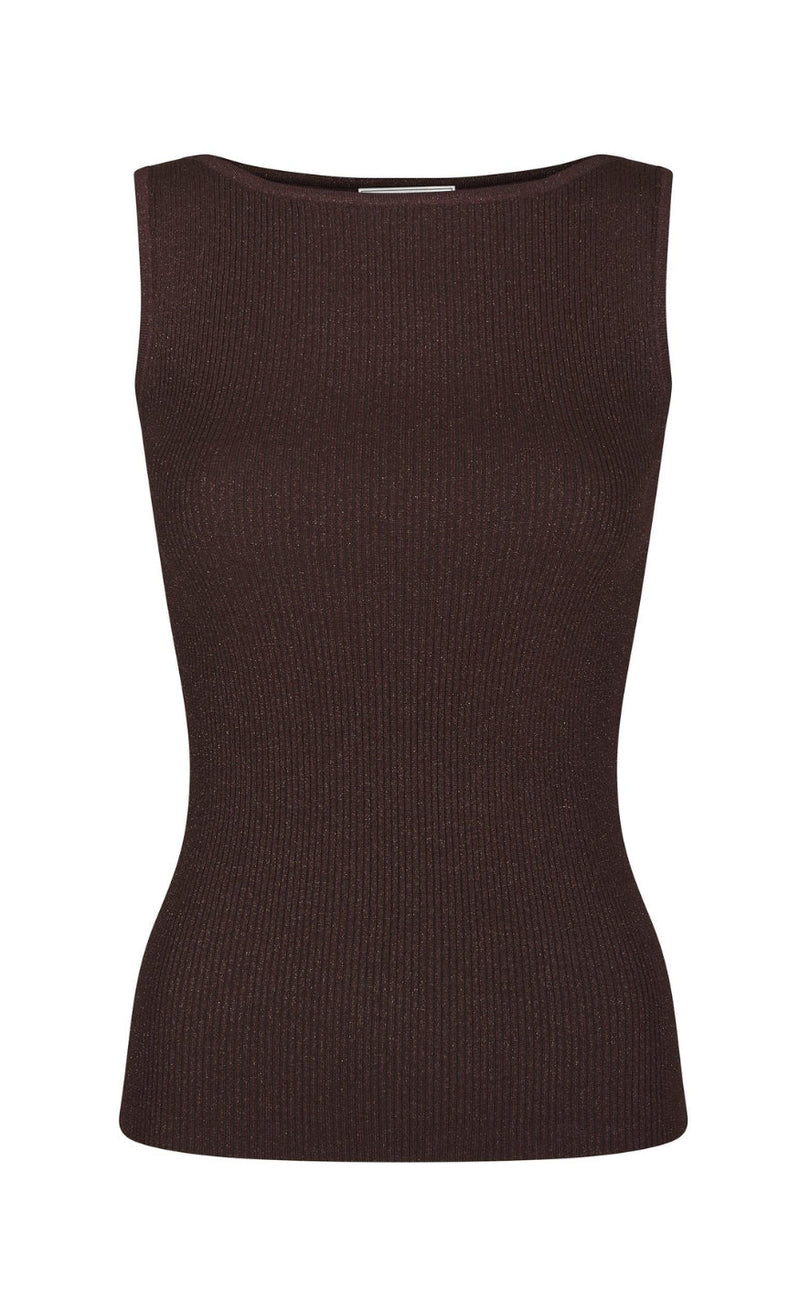 Neo Noir Topp - Talia Glitter Knit - Burgundy
