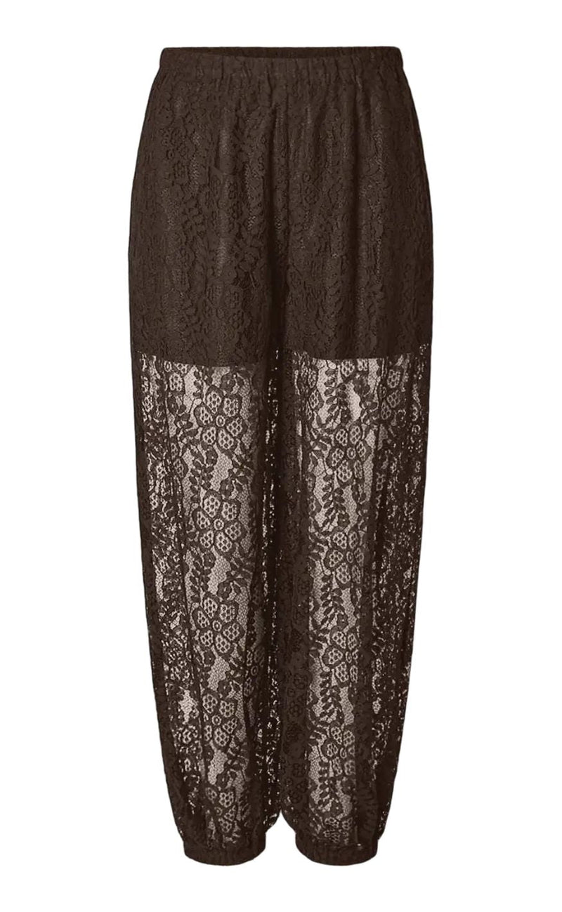 Pieces Bukser - Aline Lace - Hot Fudge