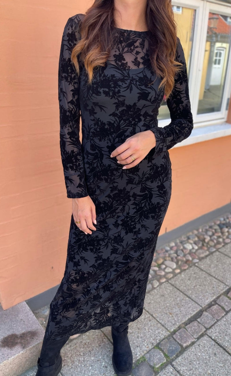 Say INA Copenhagen Kjole - Rie Mesh - Black Flower