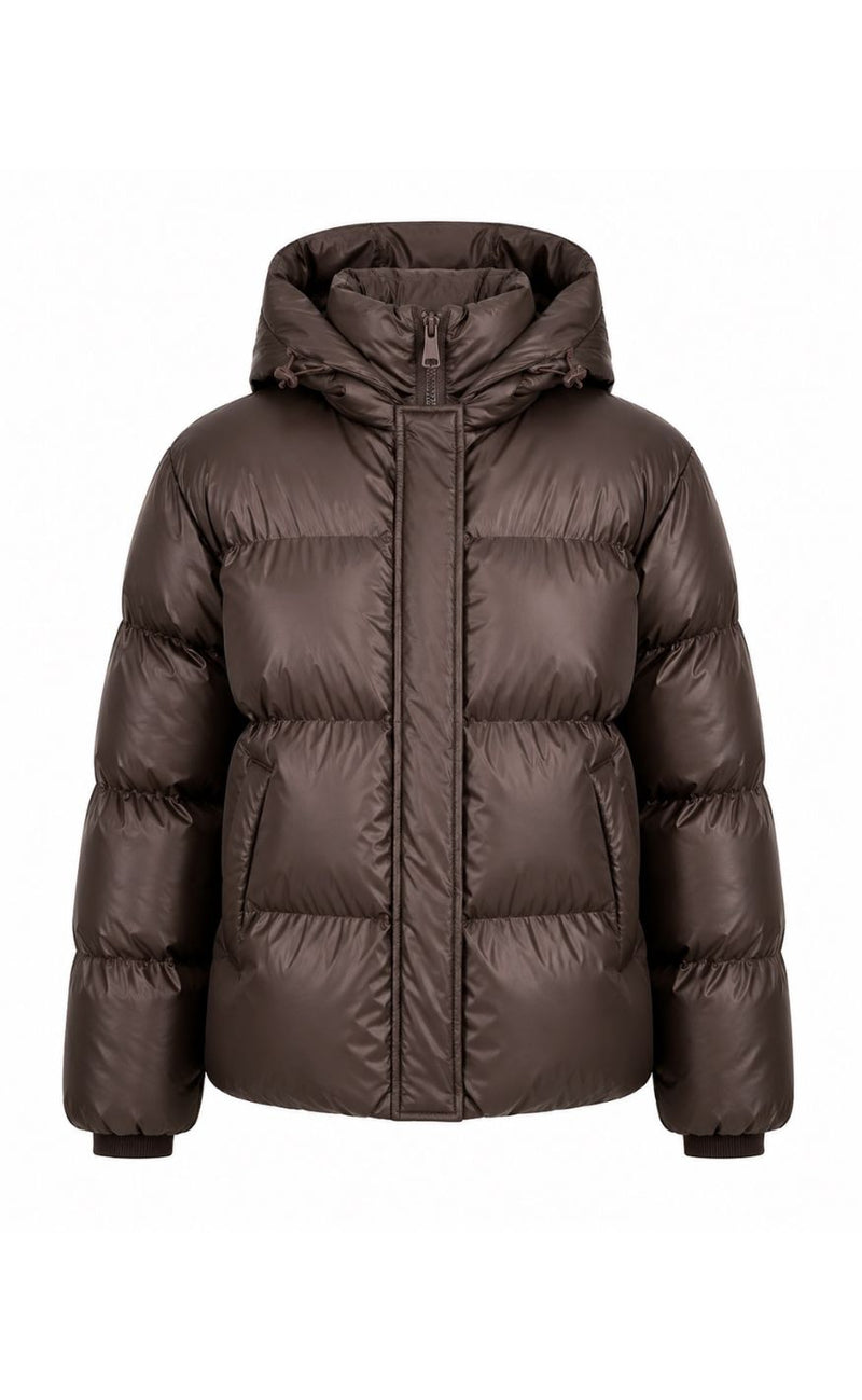Say INA Copenhagen Jakke - Ella Puffer - Shiny Dark Brown