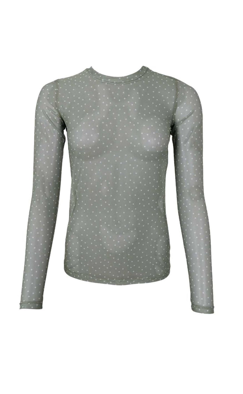 Black Colour Bluse - Anne Mesh - Green Dot
