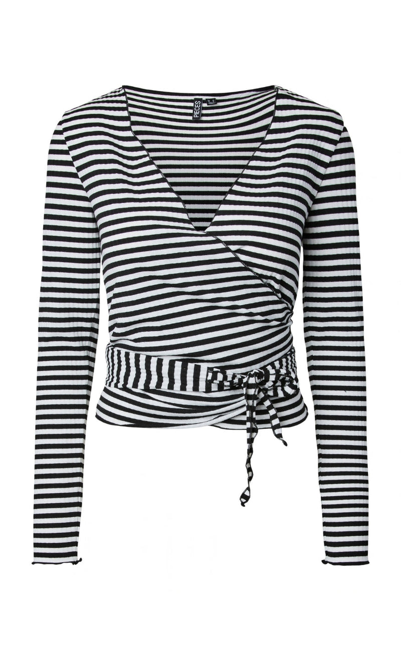 Pieces Bluse - Layla - Black White Stripes