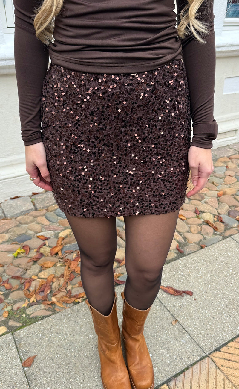 Say INA Copenhagen Skjørt - Julia Sequin - Brown Sequin