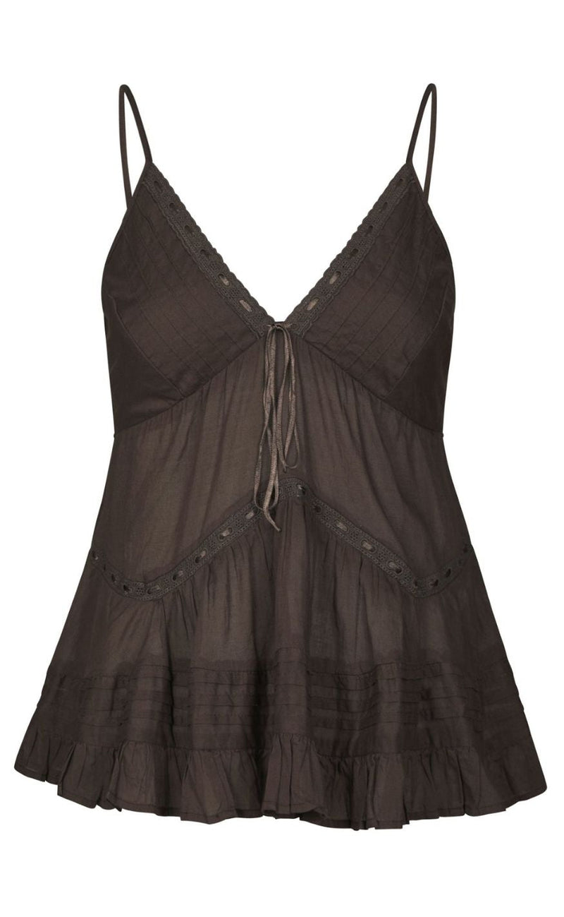 Neo Noir Topp - Elvena S Voile - Dark brown