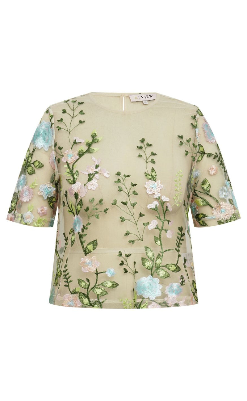 A-View Bluse - Fuschia - Rose/Blue