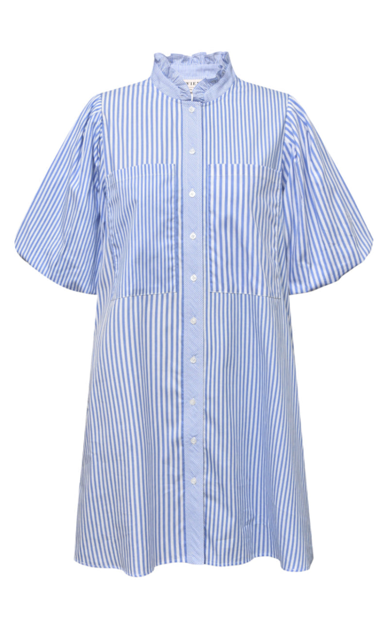 A-View Kjole - Tiffany Stripe - Light Blue