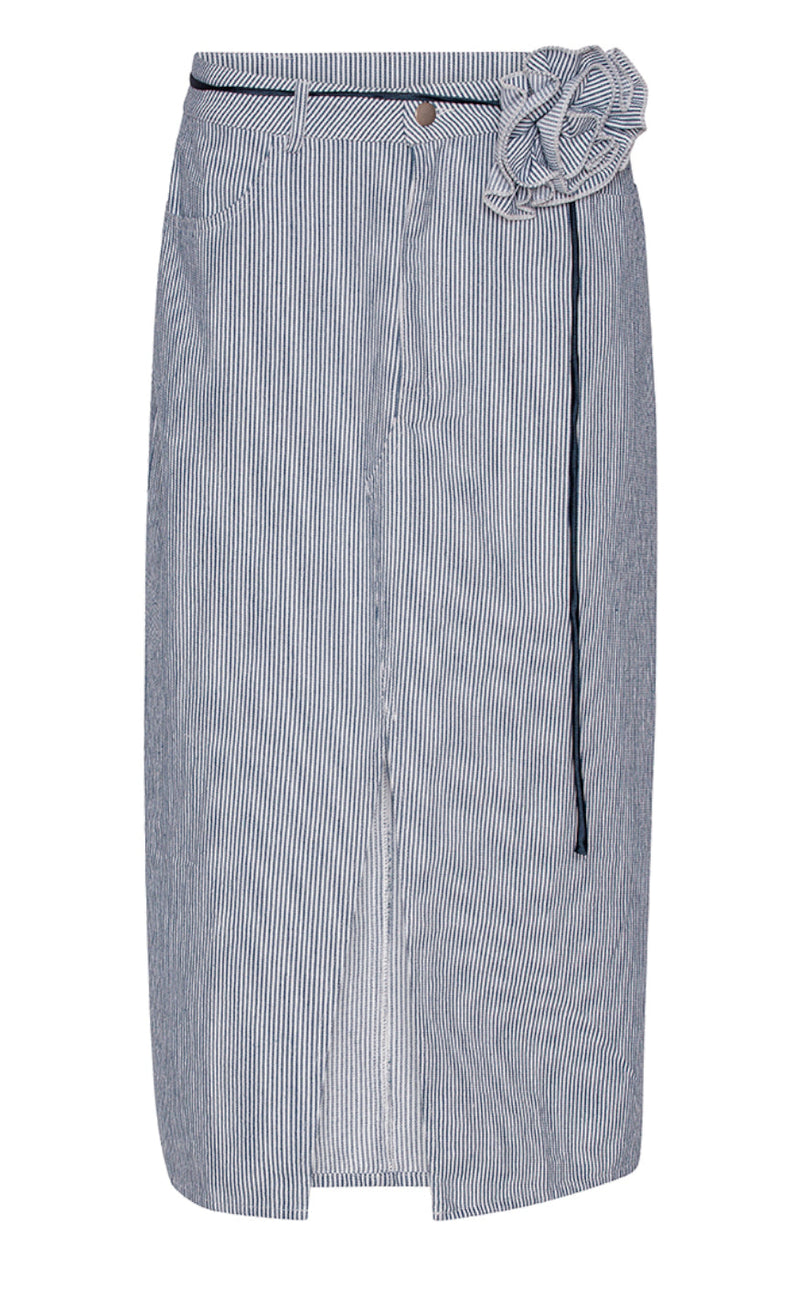 A-View Skjørt - Kana - Blue/White Stripe