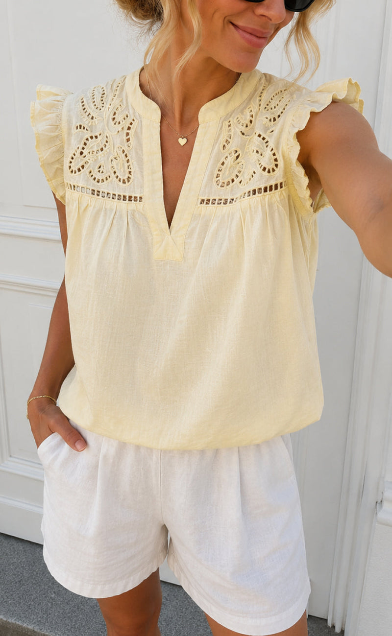 Say INA Copenhagen Topp - Alma - Light Yellow