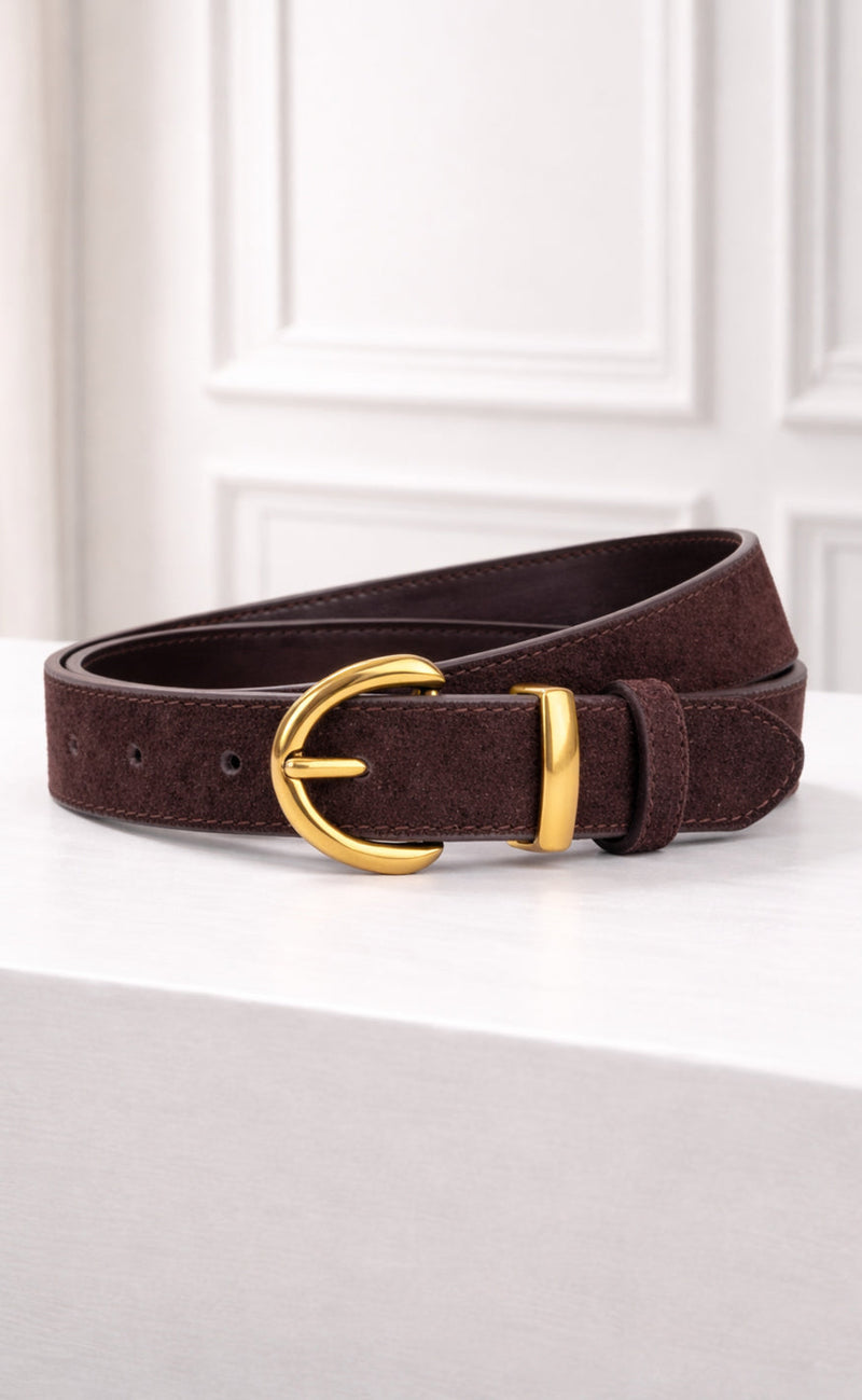 Say INA Copenhagen Belte - Carla Suede - Dark Brown Suede