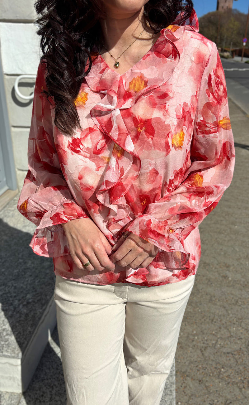 Say NA Copenhagen Bluse - Luna - Red Flowers
