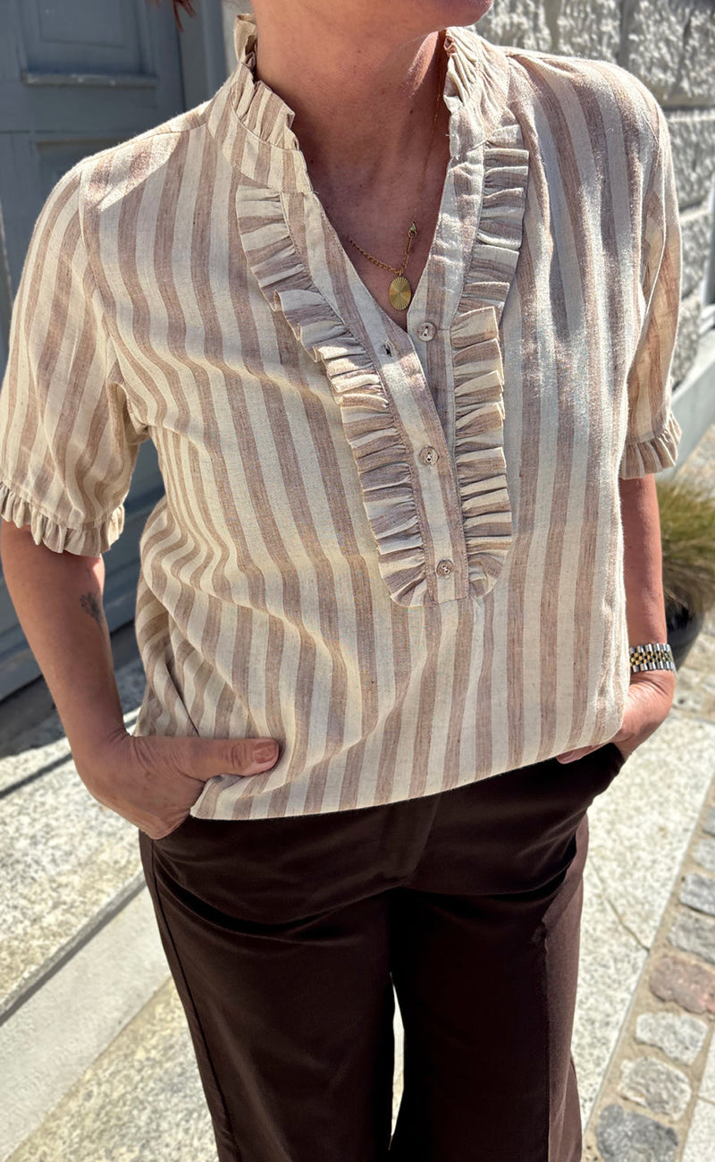 Say INA Copenhagen Skjorte - Louise - Brown Striped