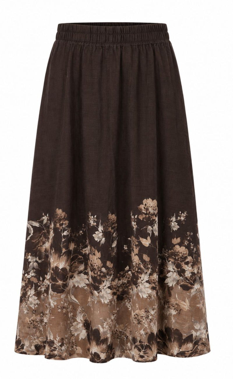 Say INA Copenhagen Skjørt - Carly - Brown w. Flower Print