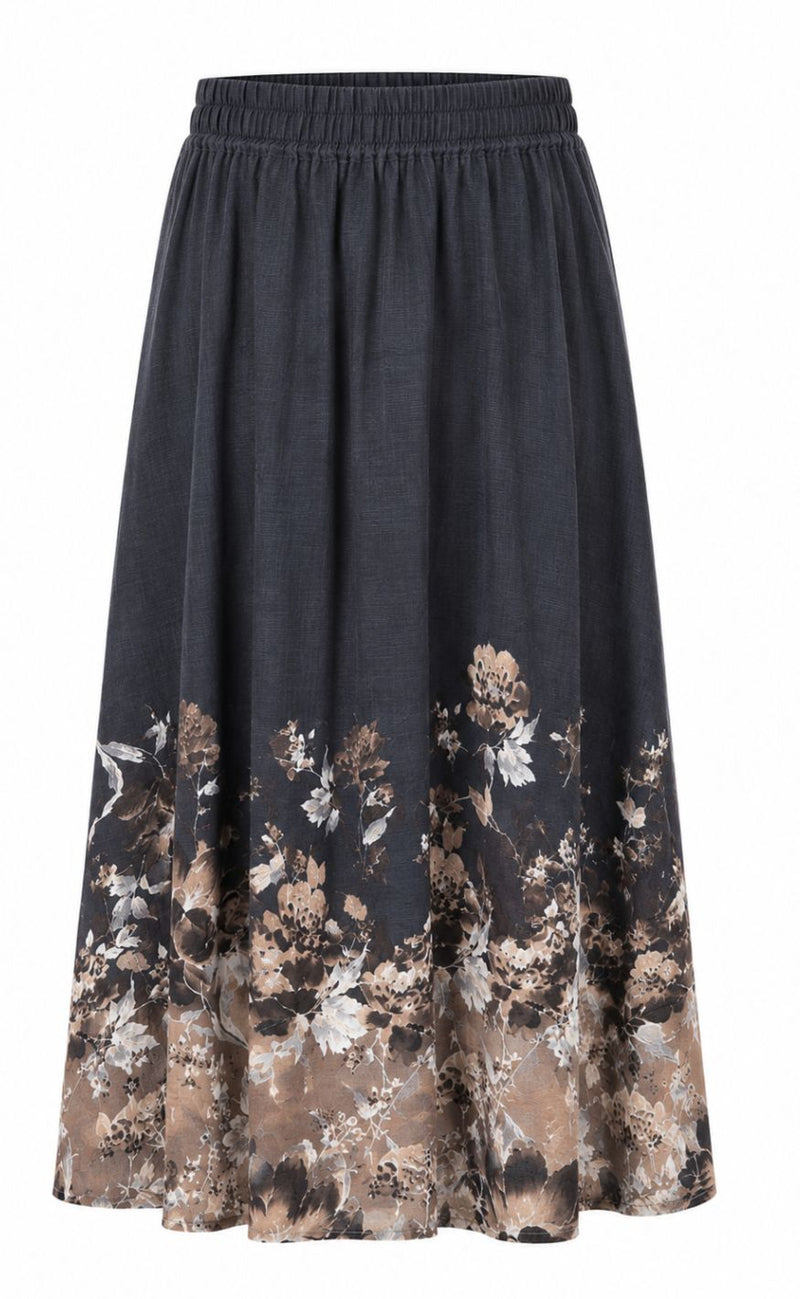 Say INA Copenhagen Skjørt - Carly - Black w. Flower Print