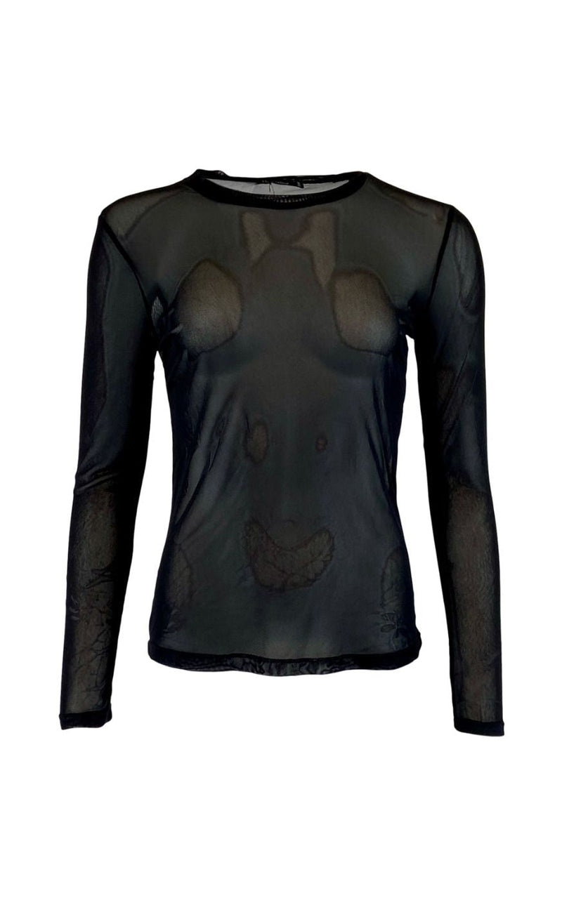 Black Colour Bluse - Annie Mesh - Black