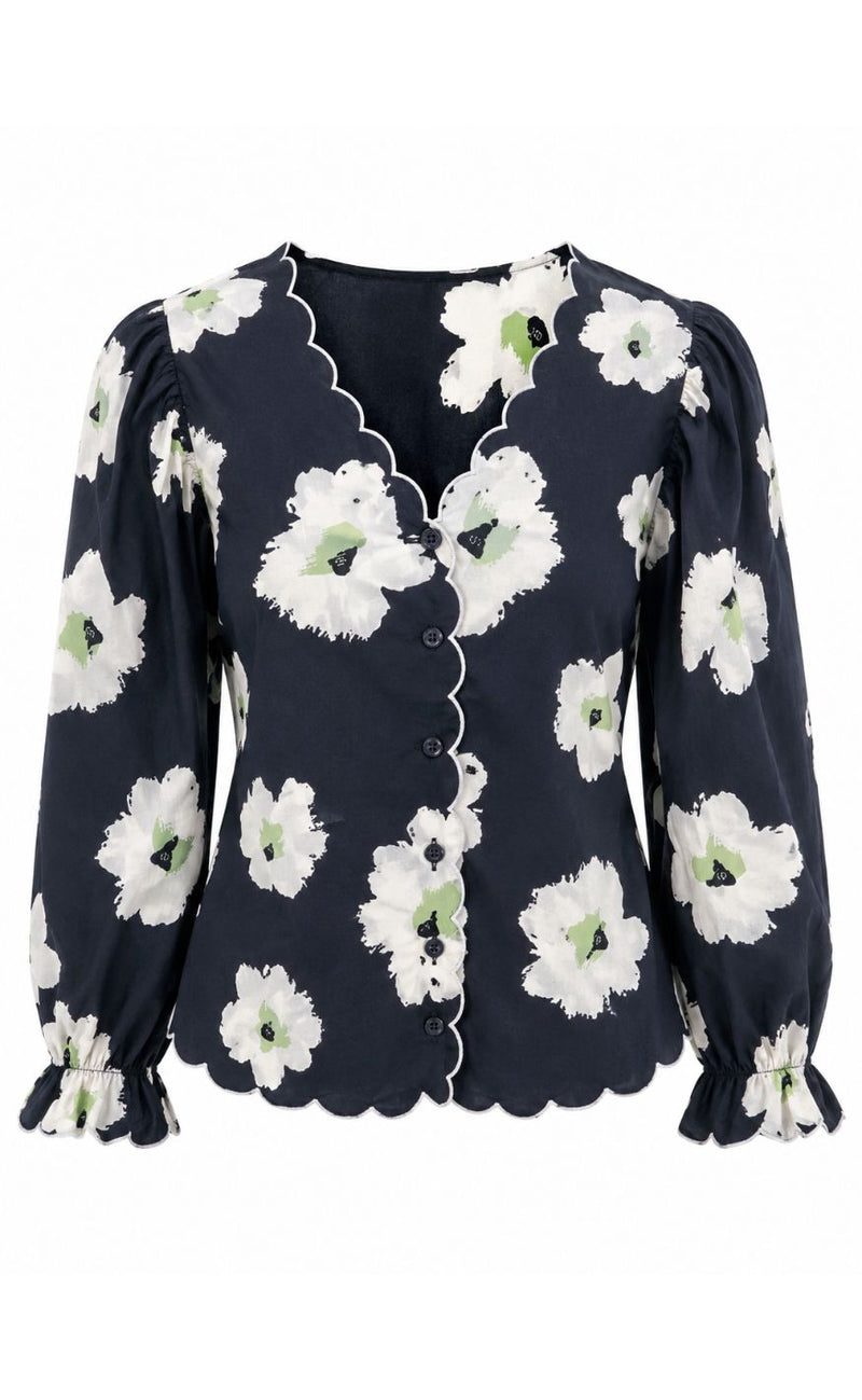 Say INA Copenhagen Skjorte - Amanda - Black w. Flower Print