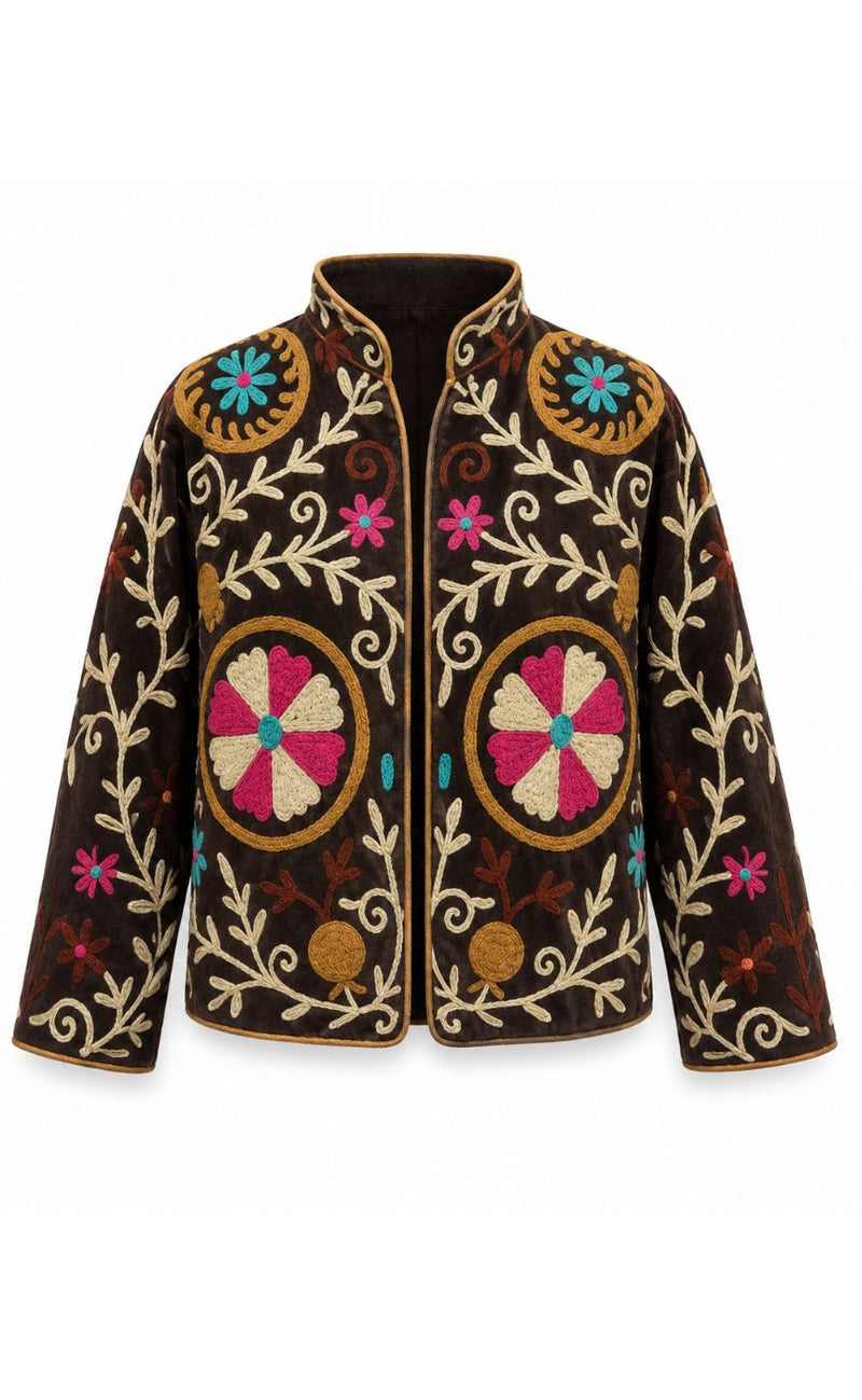 Say INA Copenhagen Jakke - Abella - Dark Brown W. Embroidery