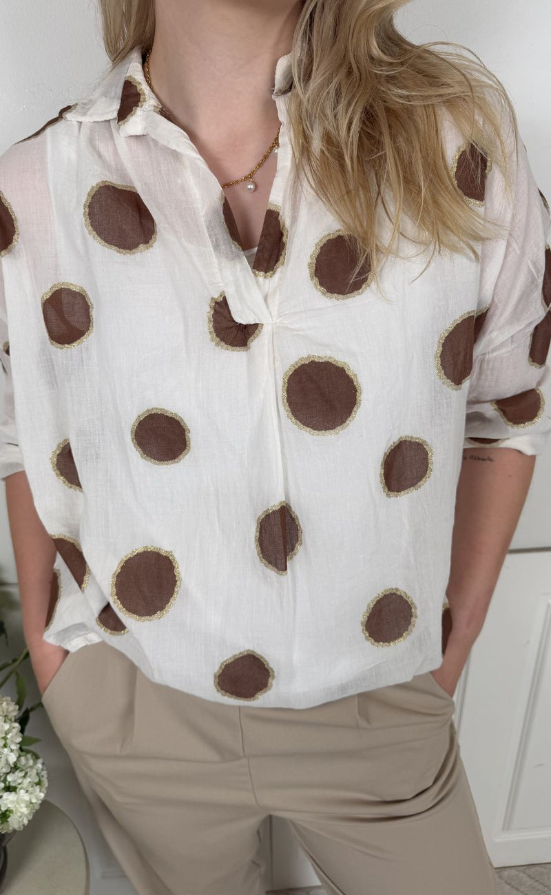 Marta Du Chateau Bluse - Riva - Brown