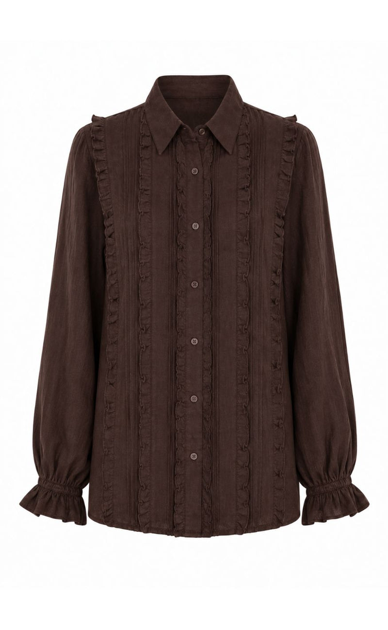 Say INA Copenhagen Skjorte - Alicia - Dark Brown