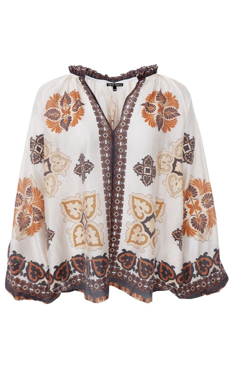 Black Colour Bluse - Hayley - Creme