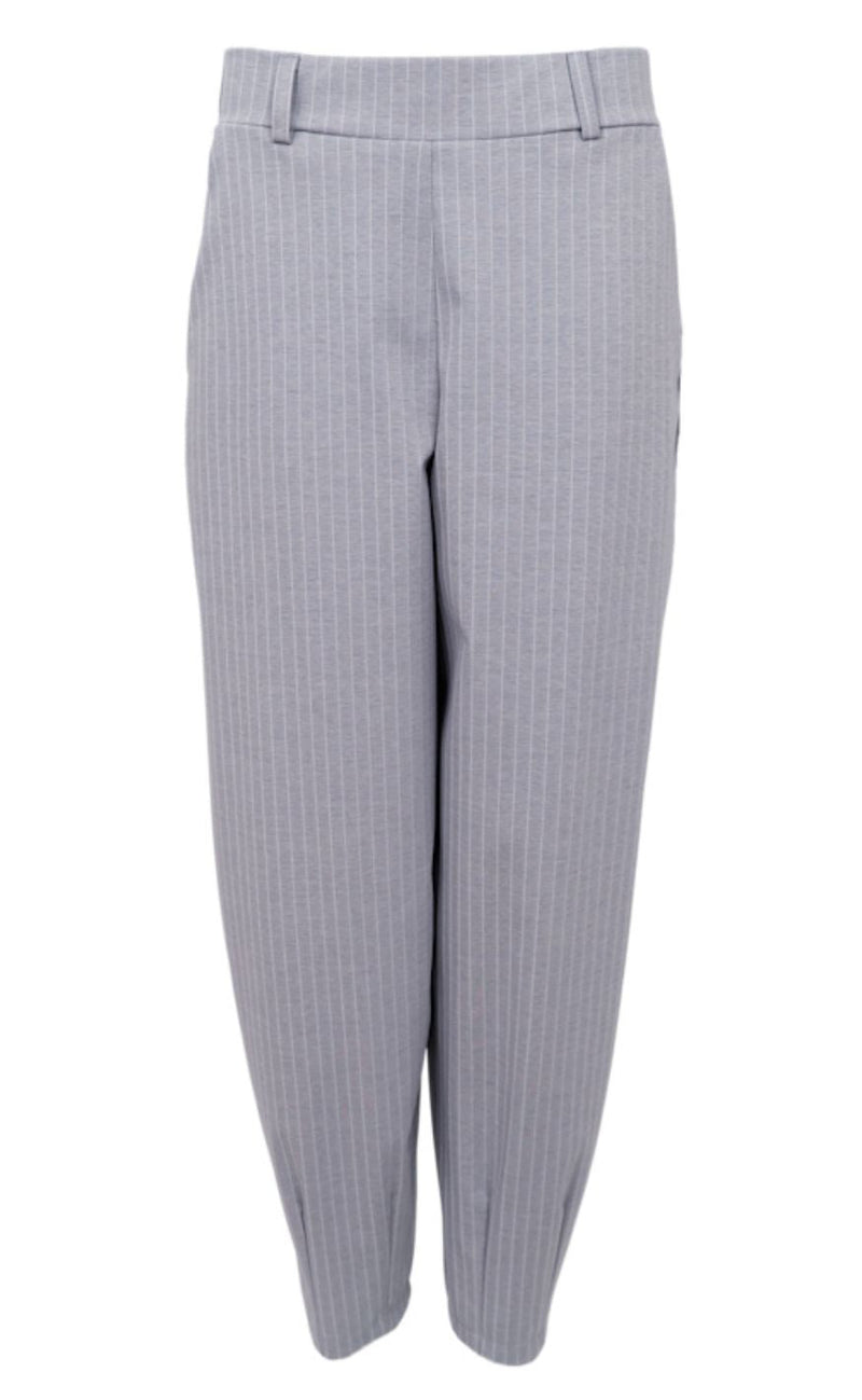 Black Colour Bukser - Milano Barrel - Grey Stripe
